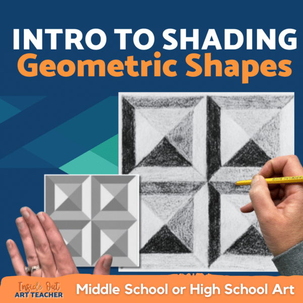 Drawing and Shading Geometric Shapes HS Art Worksheets Practice