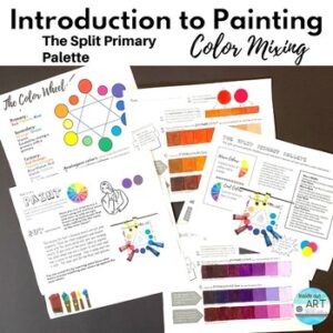 High School Art Worksheets Beginner Acrylic Painting Color Theory Project