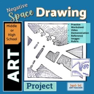 Negative Space Drawing - Middle School Visual Art - High School Art Lesson