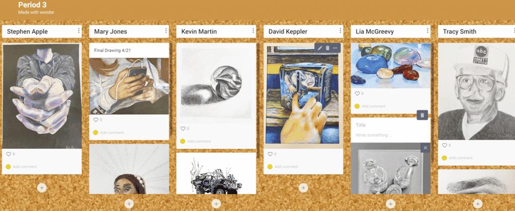 How to grade artwork using Padlet in the High School Art Class
