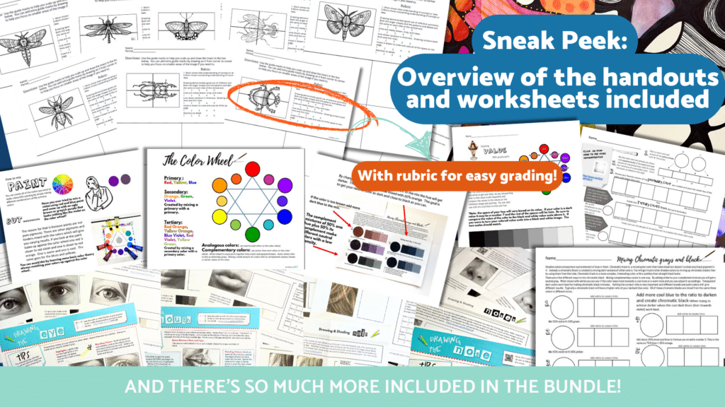 Visual Art Project Introduction to Drawing Curriculum Bundle
