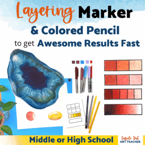 Beginner Drawing a Crystal Colored Pencil High School Art Lesson