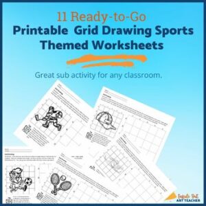 HIGH SCHOOL SUB PLAN/WORKSHEET: Grid Drawing Worksheets Sports Theme ...