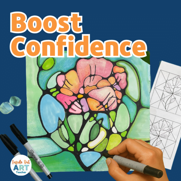 Neurographic art and drawing flowers lesson plan