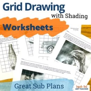 ART WORKSHEET - SUB PLAN - Grid Drawing with Shading