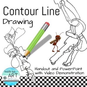 Contour Line Drawing Slideshow and Handout - High School Art - Middle School