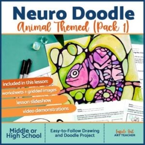 Neurographic Art Easy Doodle Drawing Project High School Art Lesson: Animal Theme #1