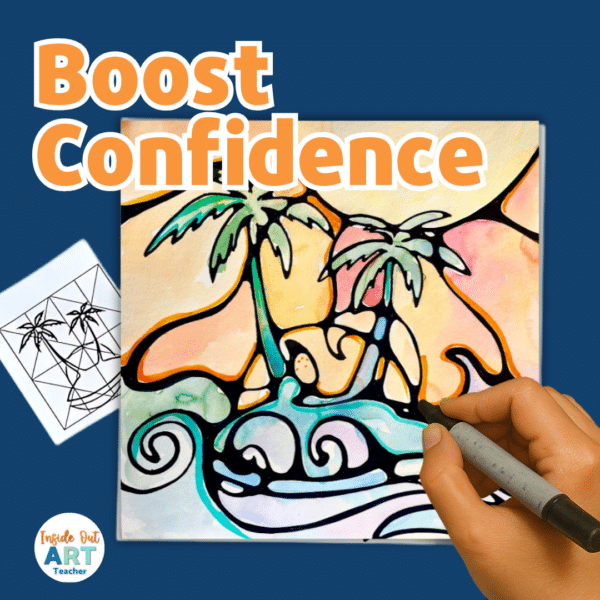 summer camp art lesson idea with watercolor