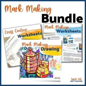 Contour Line Drawing Art Lesson Bundle for Middle or High School Art