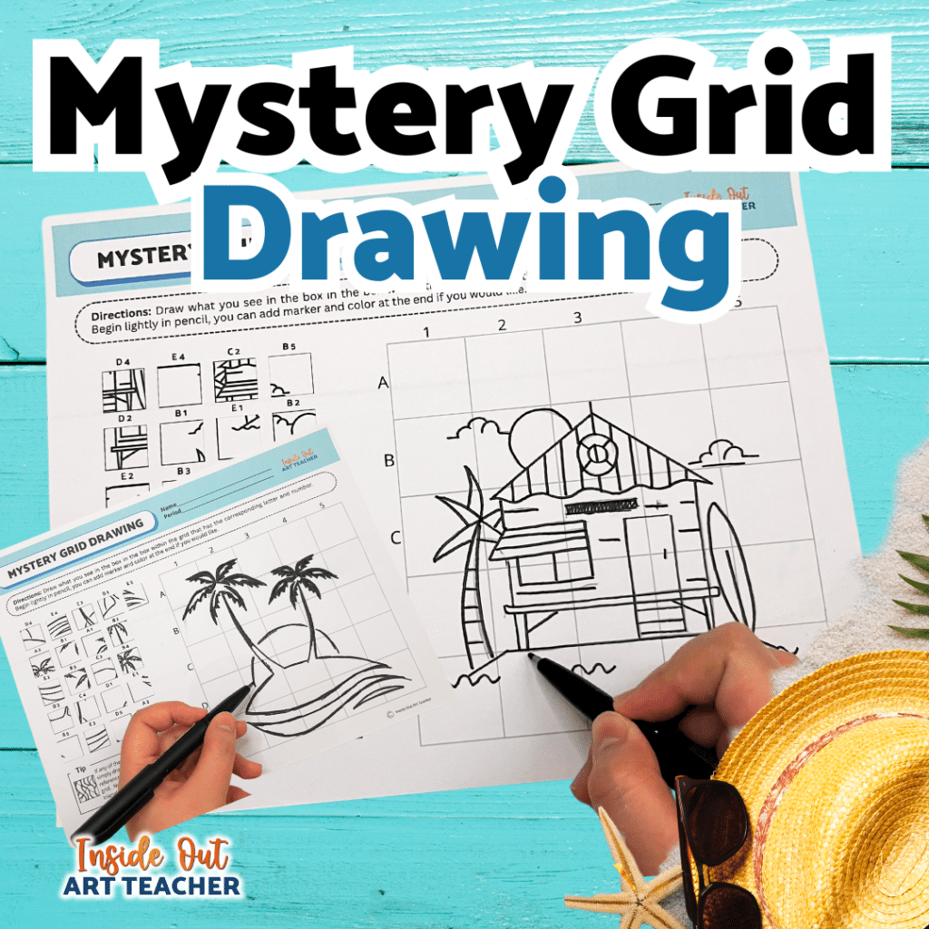 Beach House Sub Plan: Summer One-Day Art Activity Mystery Grid | Inside ...