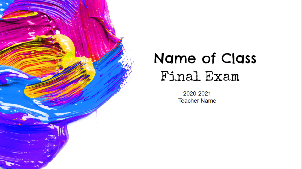 Final Art Exam for Art Students - Art Teacher Ideas for Final Exam