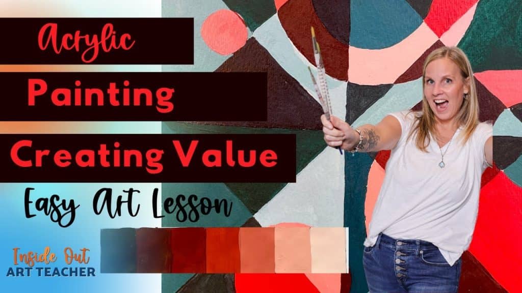 Image with an Easy Art Idea for Junior High showcasing a Red Value Scale Created Using Tints and Shades of a Color in Acrylic Paint