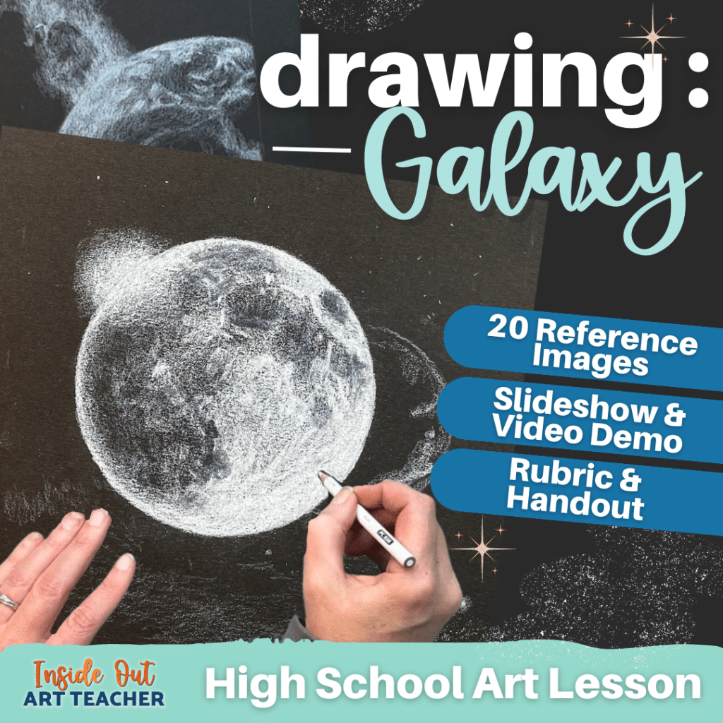 Drawing a Galaxy with White Colored Pencil or Charcoal on Black Paper