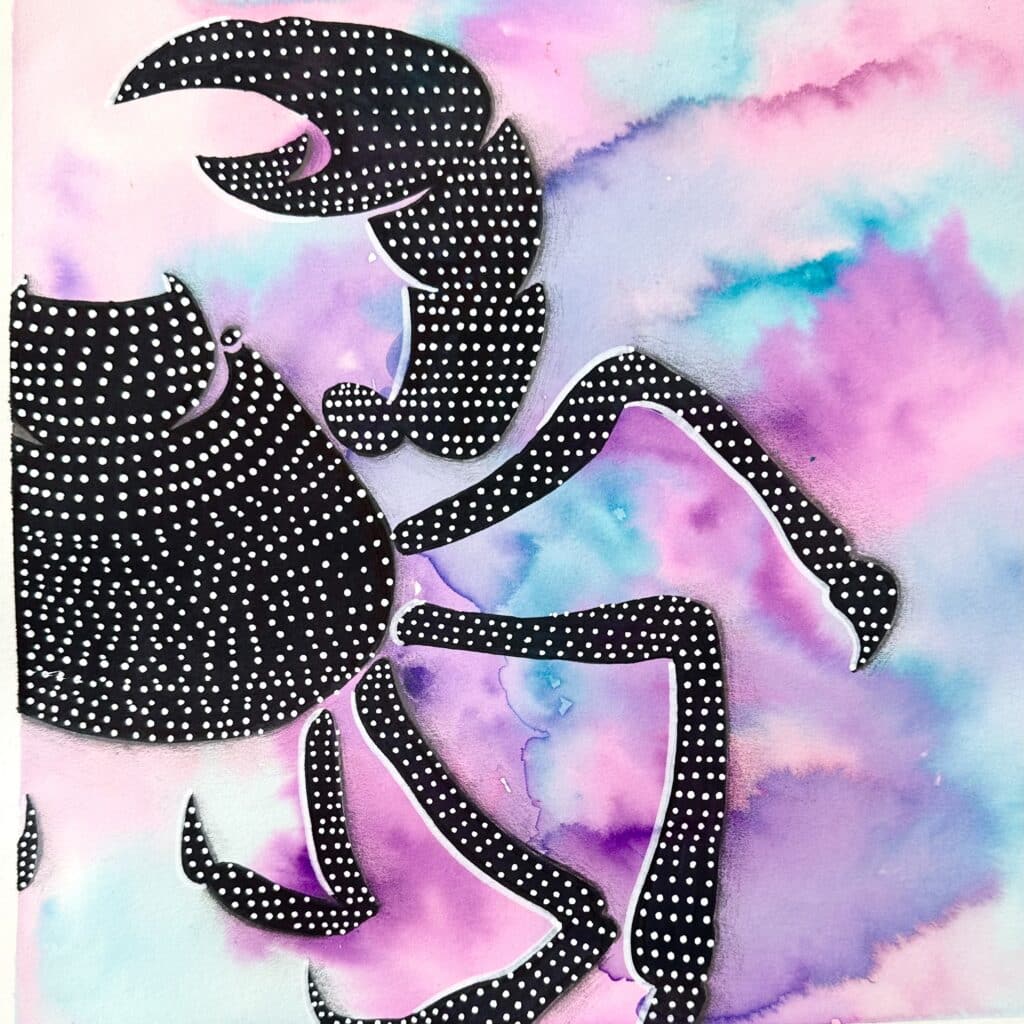 Easy mixed media art project for Middle School
