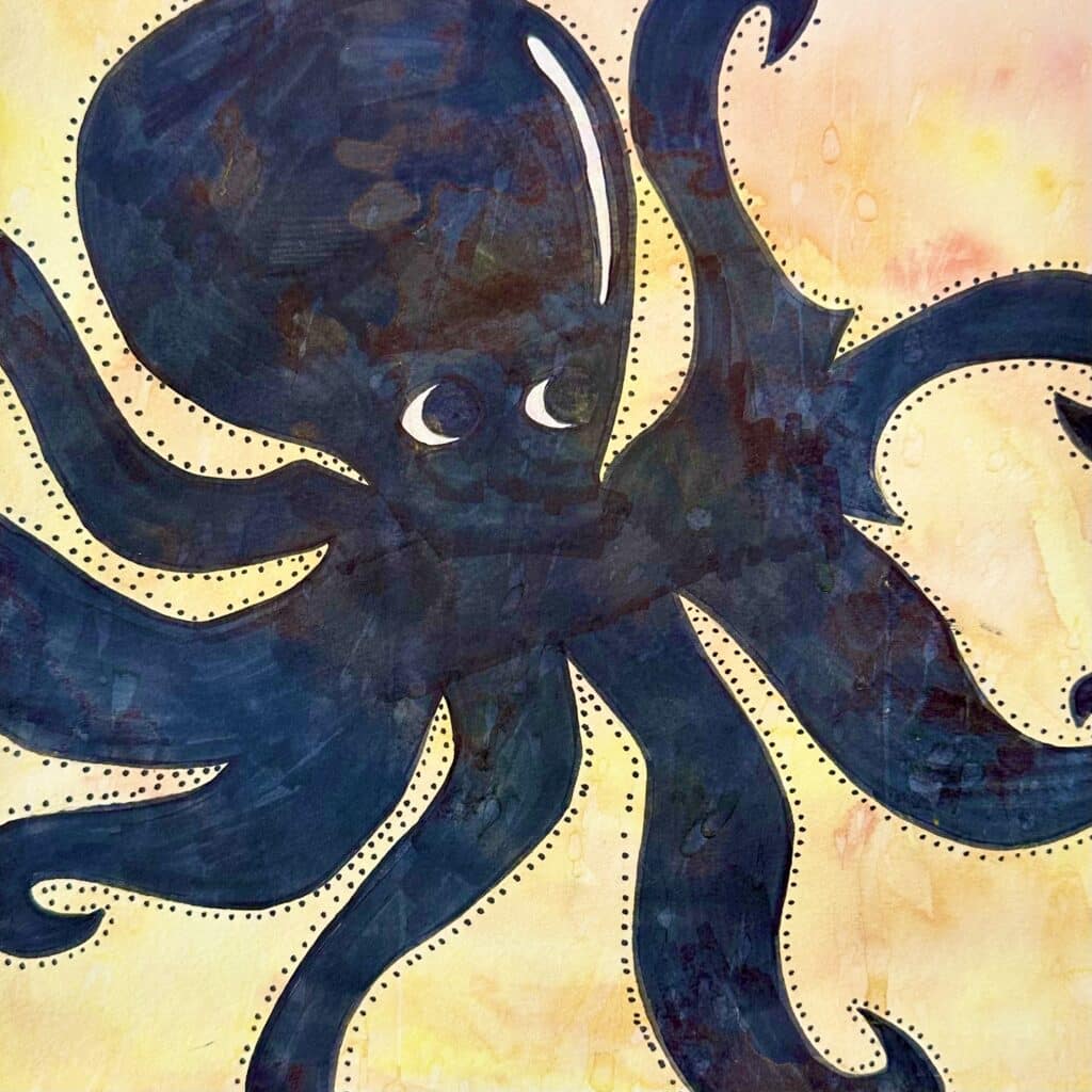 Mixed Media Art Lesson for Middle School Using Watercolor, Marker, and Paint Marker
