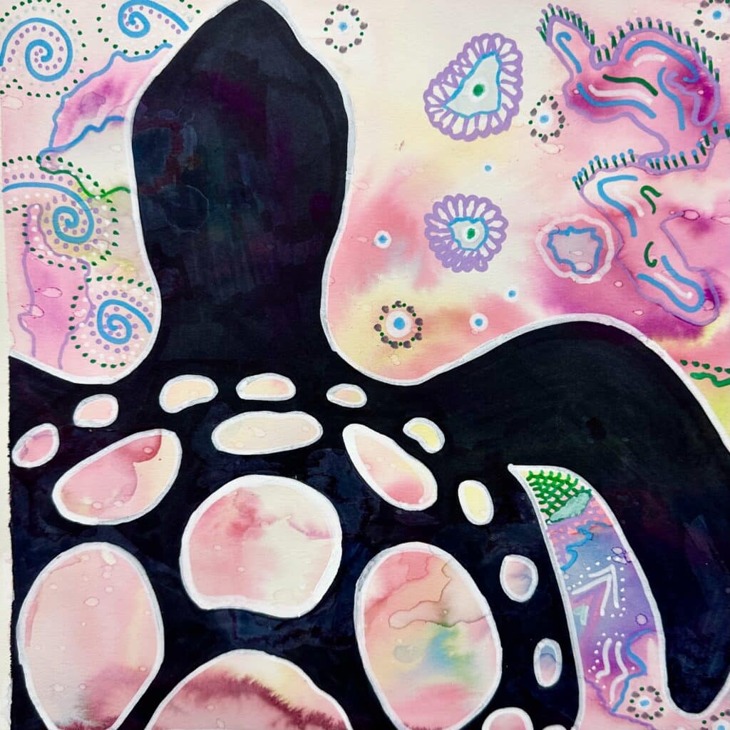 Positive and Negative Space Art Activity with Watercolor Painting