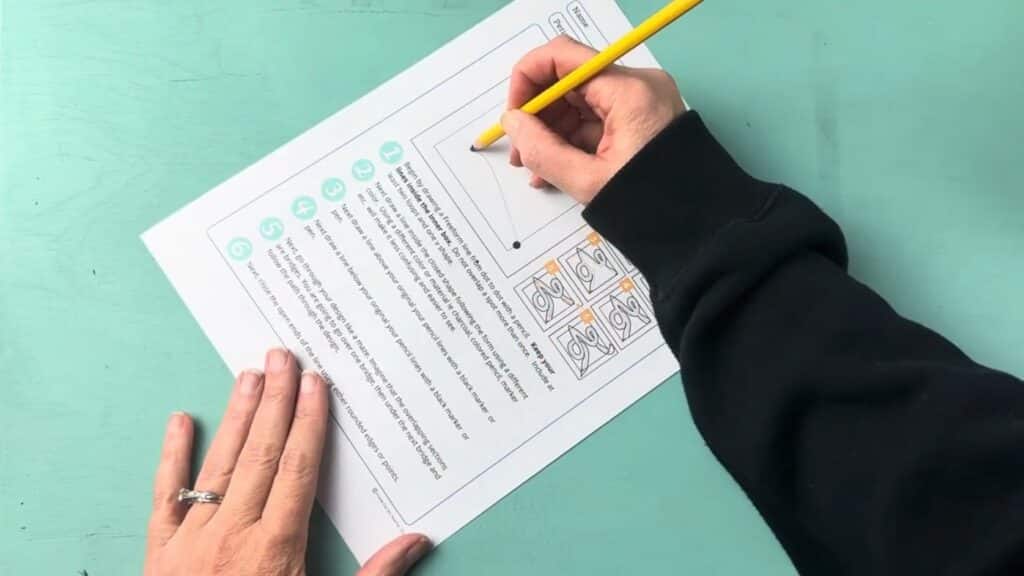Start practicing with the worksheets provided for your celtic knot art project
