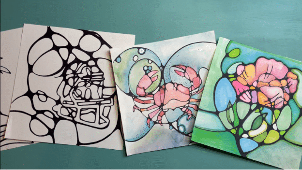 Neruographic Art and Watercolor Project Ideas for Middle or HIgh School Art Curriculum