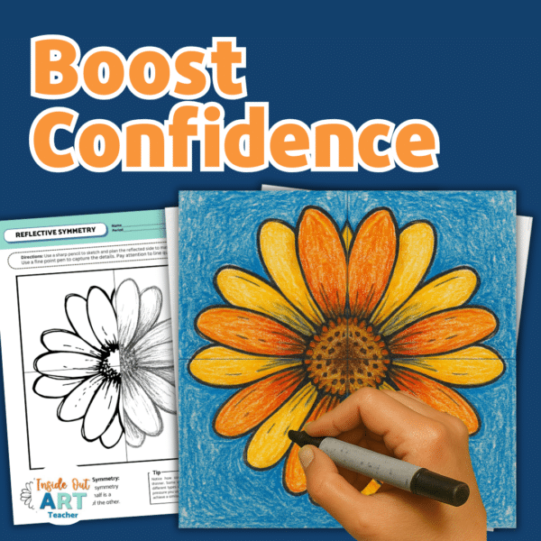 easy reflective symmetry drawing lesson plan for substitute teachers