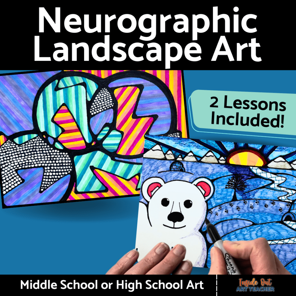 Two Ideas Neurographic Art Projects for Middle School