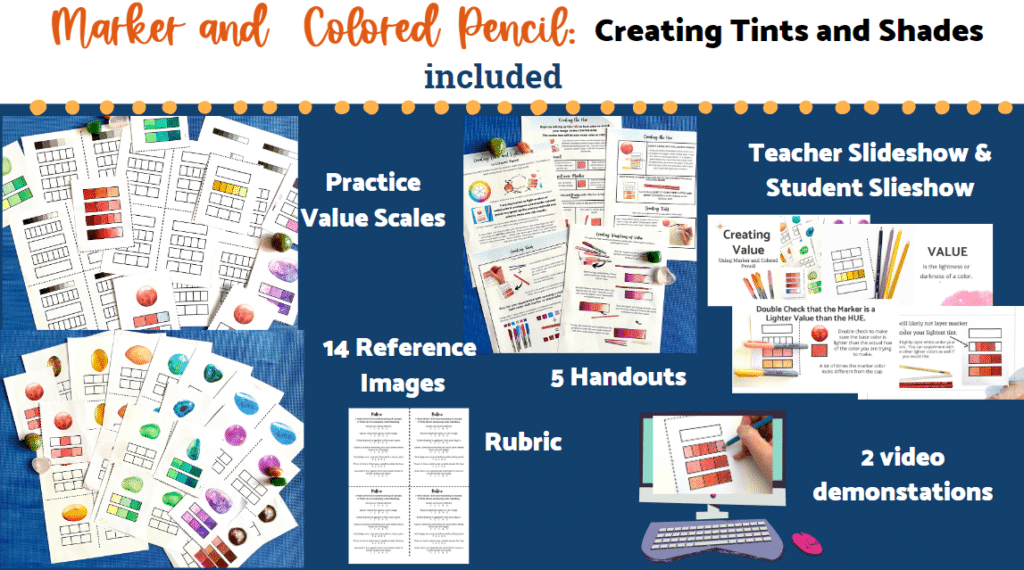 This Colored Pencil Drawing Art Project Bundle is an easy-to-follow art lesson pack designed to inspire your high school and middle school artists!