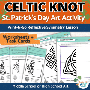 celtic knot drawing st patricks day art activity worksheets for high school