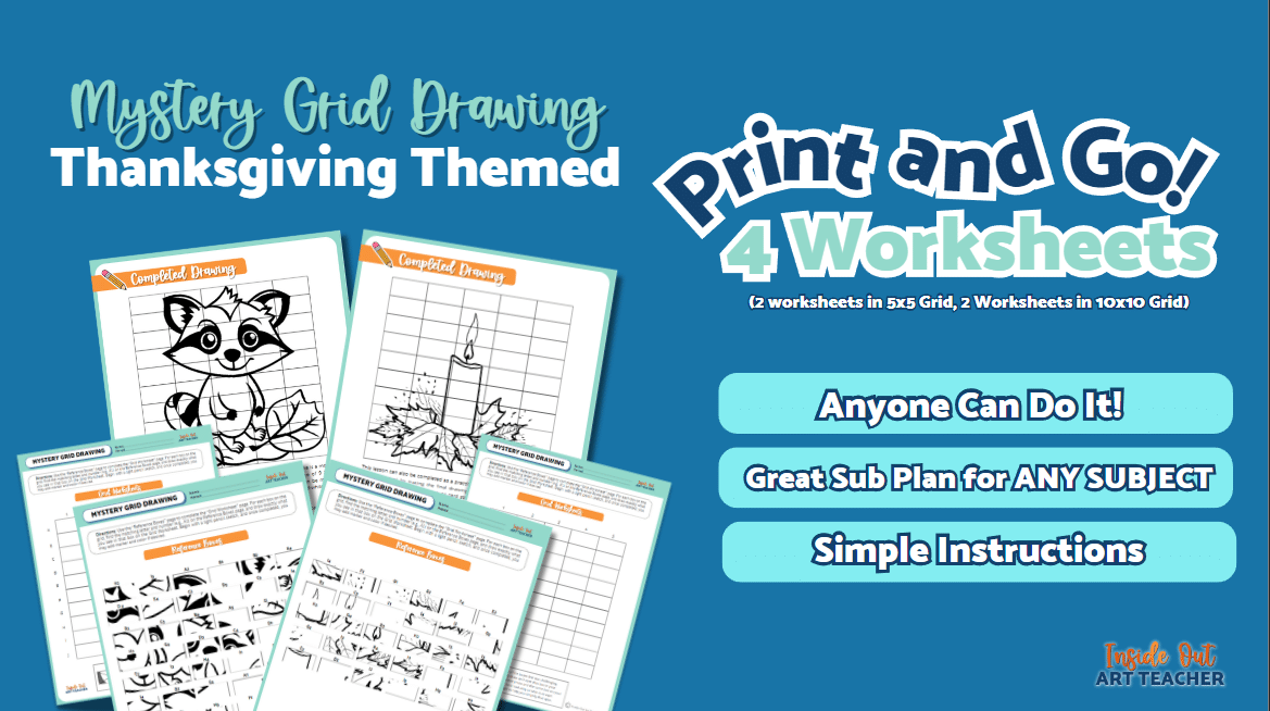 Fall Themed Drawing Puzzles | Mystery Grid Art Worksheets for Grades 6 ...
