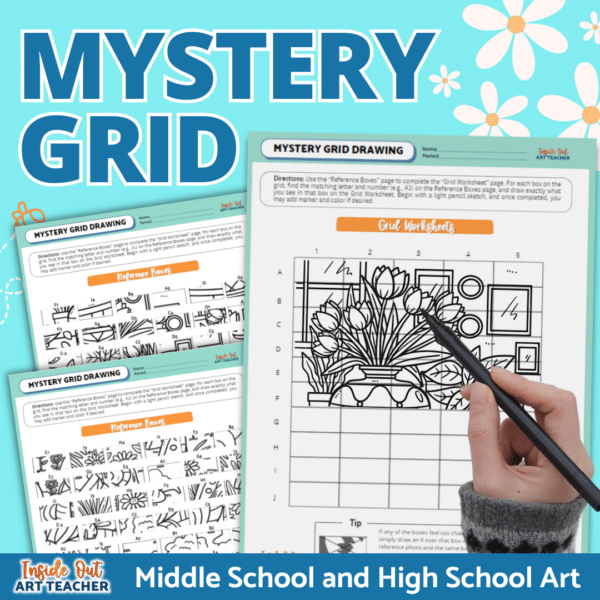 Printable Spring Art Lesson | Mystery Grid Drawing for April | Inside ...