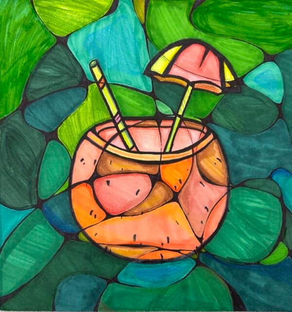 easy drawing project combining neurographic art