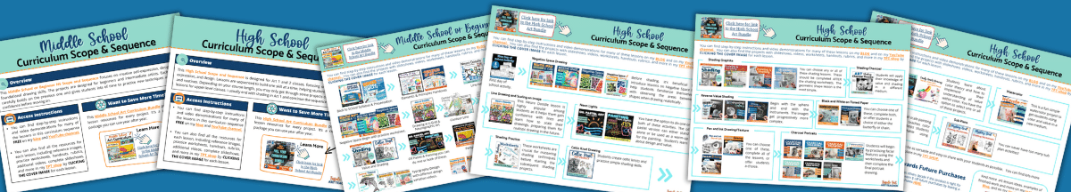 Printable high school art curriculum map with project checklist