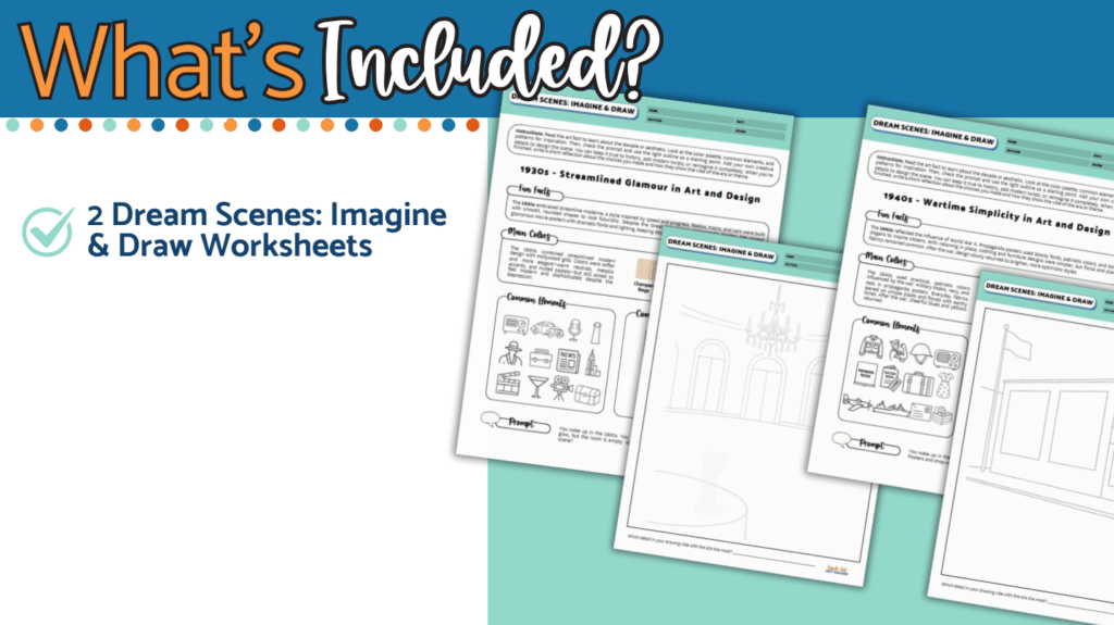 1930s 1940s art worksheets previews