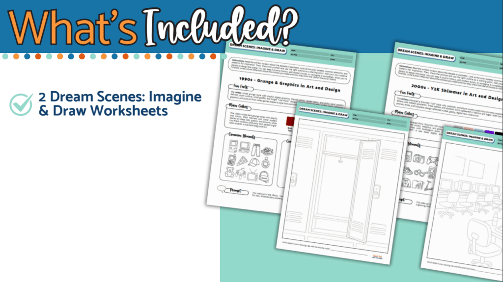 1990s 2000s art worksheets previews