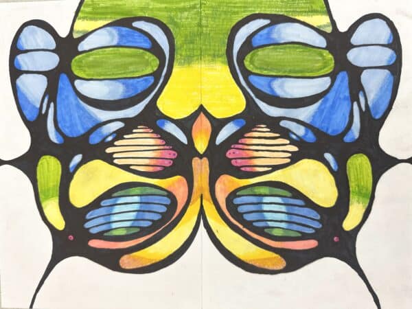 Example of line drawing junior high art project