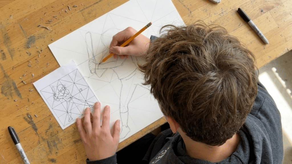 easy to draw line art project for high schoolers example