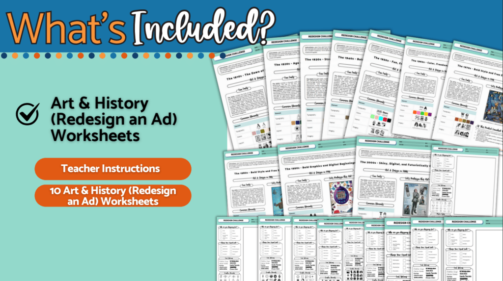 advertising design worksheets previews