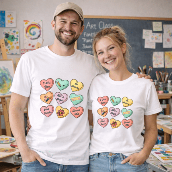 Art Teacher Valentine Shirt – Cute Valentine Shirt for Art Teachers | Teacher Valentine Gift - Image 2