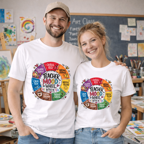 funny teacher mood wheel shirt
