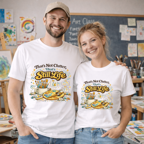That's Not Clutter, That's Still Life Shirt | Funny Art Teacher Shirt | Art Room Humor Tee - Image 2