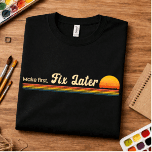 artist mindset shirt make first fix later quote tee