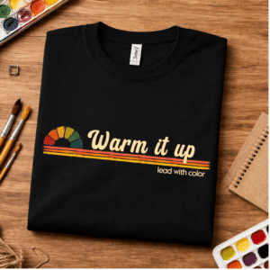 colorful graphic tee warm it up lead with color design