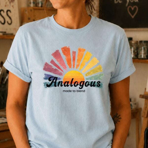 Color Palette Shirt – Analogous Made to Blend Aesthetic Cozy Graphic Tee - Image 3