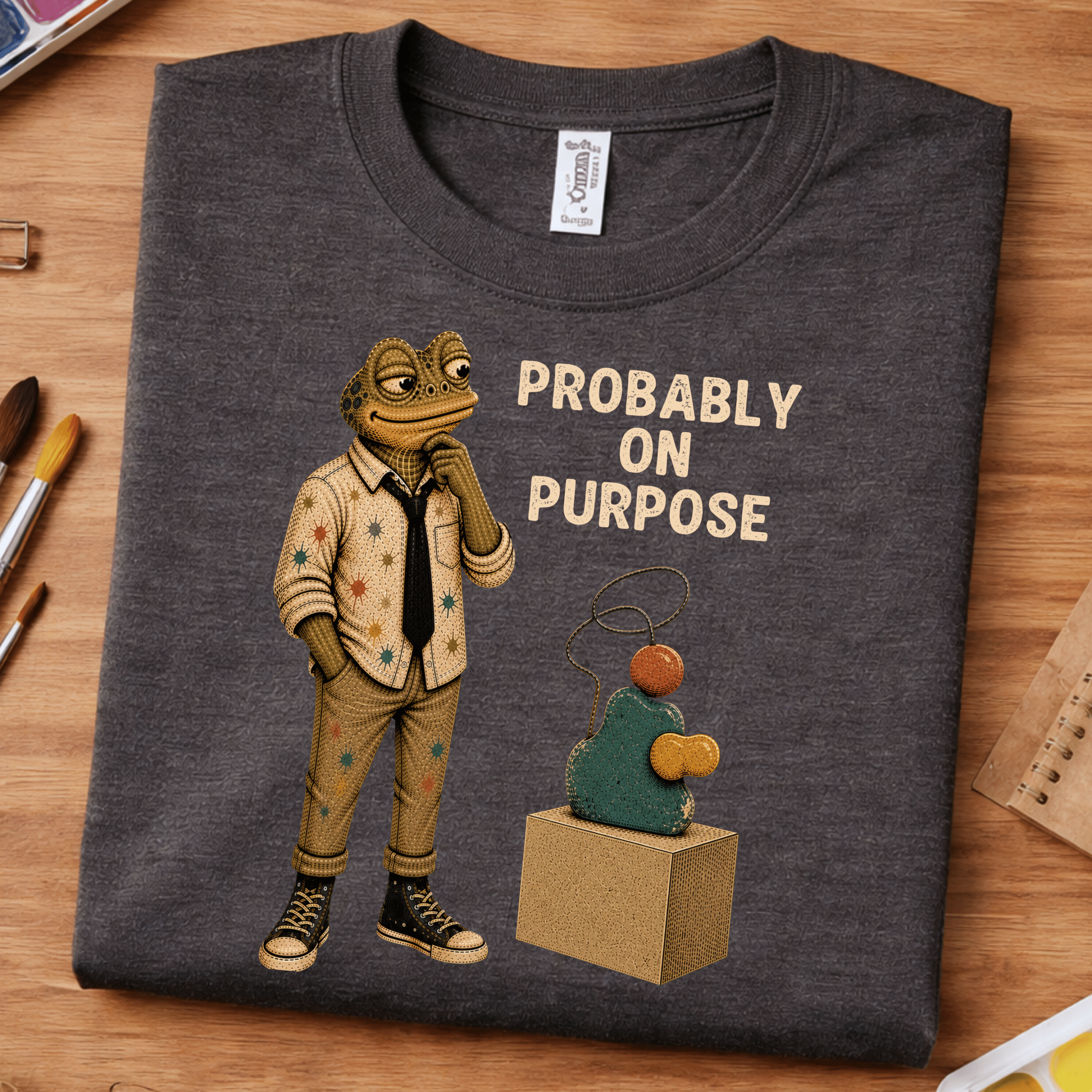 abstract art shirt probably on purpose frog