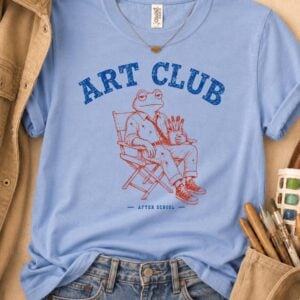 after school art club shirt frog design