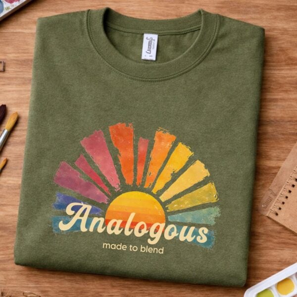 Color Palette Shirt – Analogous Made to Blend Aesthetic Cozy Graphic Tee - Image 2