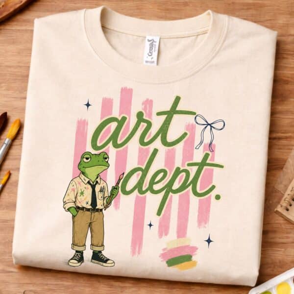 Art Department Shirt – Art Dept Funny Frog Art Teacher Tee - Image 3