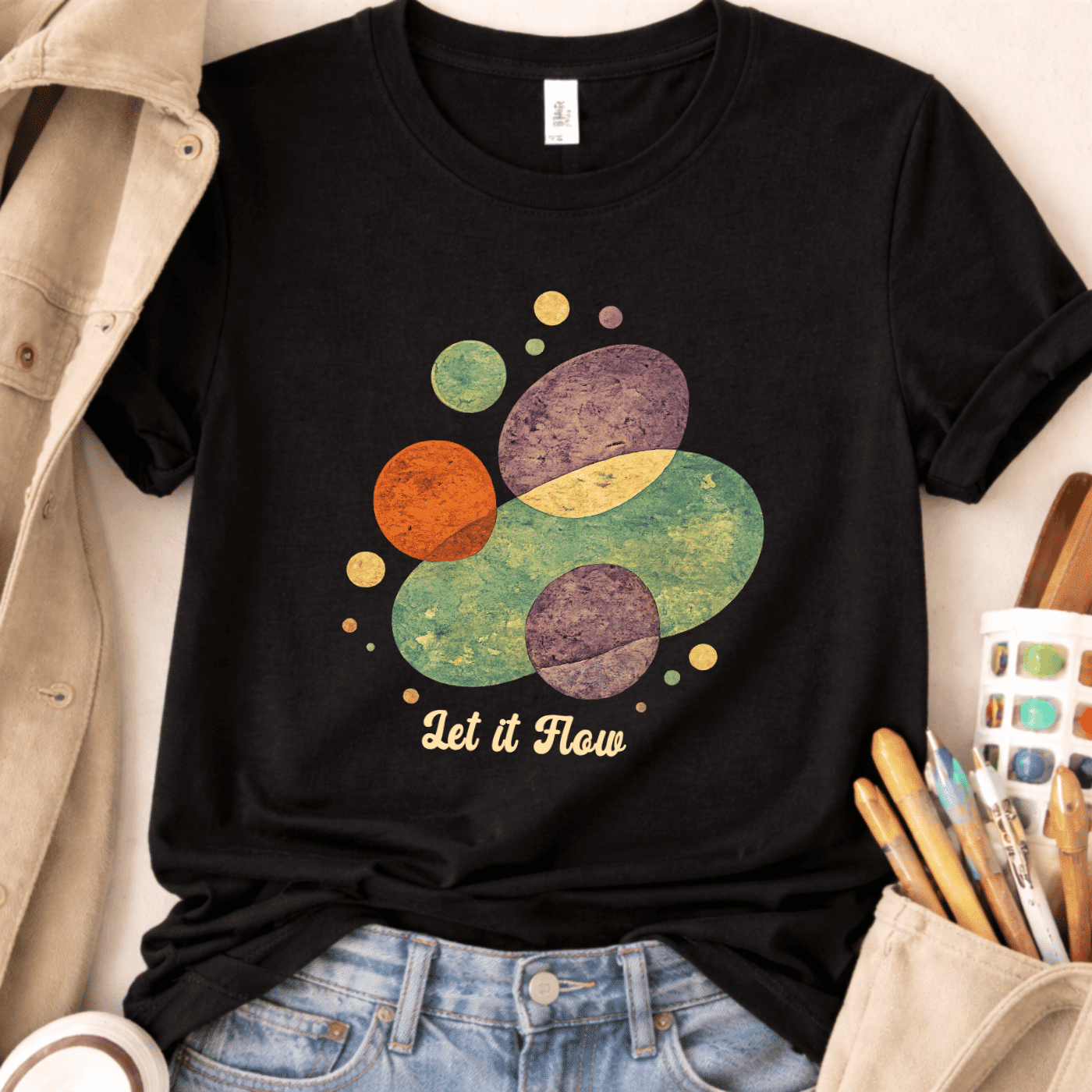 art flow shirt let it flow design