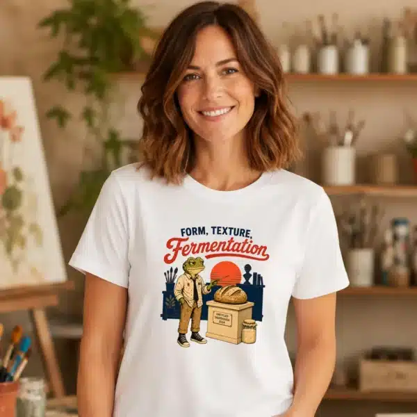 Funny Sourdough Shirt – Form Texture Fermentation Frog Artist Tee - Image 3