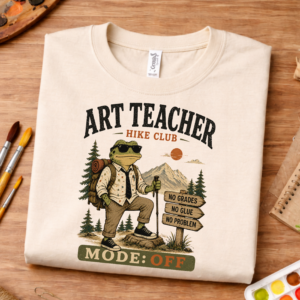 art teacher hiking shirt frog hiking design