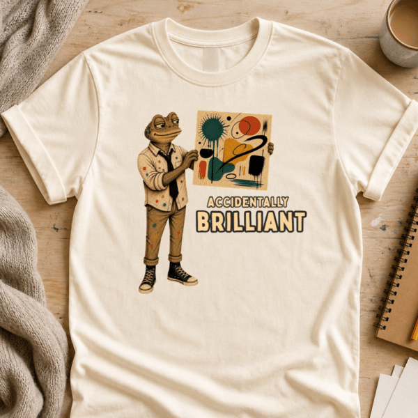 Artist Gift Shirt – Accidentally Brilliant Funny Art Teacher Tee - Image 2