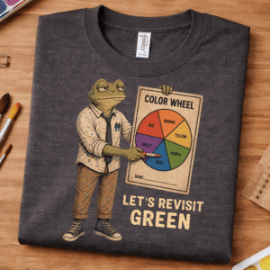 art teacher shirt funny revisit green frog